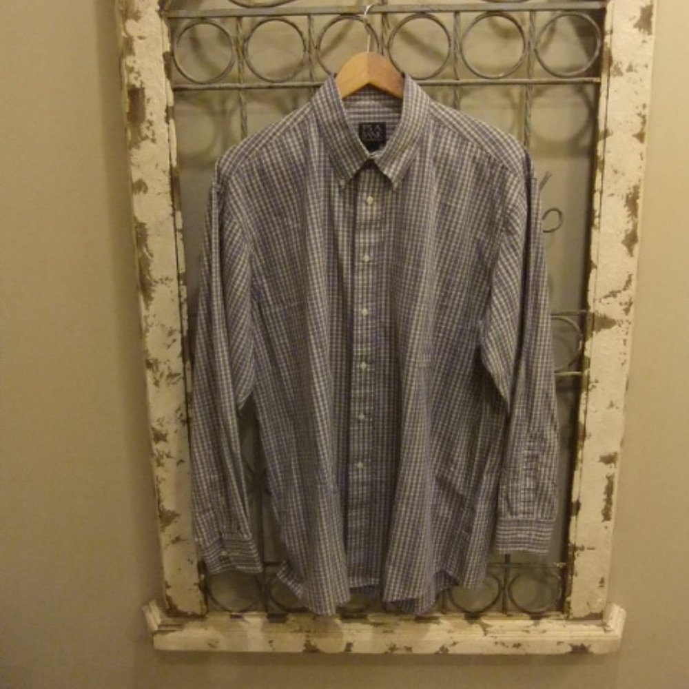 JOS. A. BANK BUTTON DOWN COLLAR L/S SHIRT -LARGE